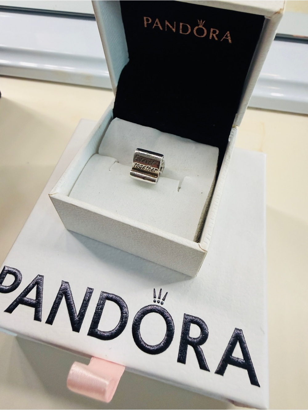 Pandora Silver Together Engraved Spacer Charm